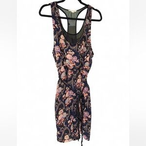 Floral Sleeveless Dress with Tie detail